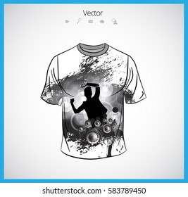 T-shirt template, easy editable vector