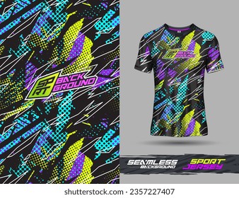 Plantilla de camisetas para el diseño de camisetas de fondo deportivo extremo, fútbol, voleibol, ciclismo