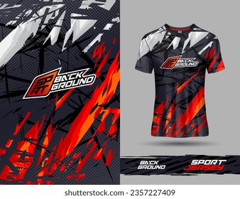 Plantilla de camisetas para el diseño de camisetas de fondo deportivo extremo, fútbol, voleibol, ciclismo