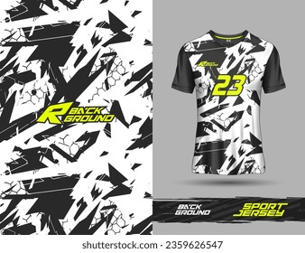 Plantilla de camisetas para el diseño de camisetas de fondo deportivo extremo, fútbol, voleibol, ciclismo