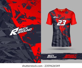 Plantilla de camisetas para el diseño de camisetas de fondo deportivo extremo, fútbol, voleibol, ciclismo