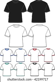 t-shirt template - front and back - vector illustrations