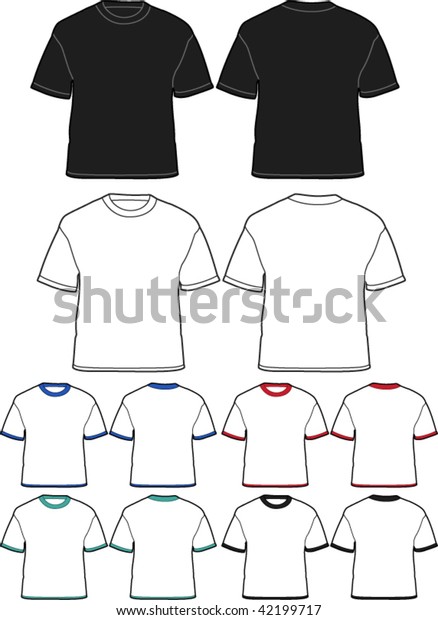 Tshirt Template Front Back Vector Illustrations Stock Vector (Royalty ...