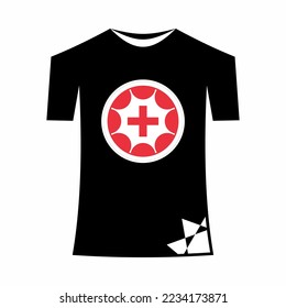 T-shirt template, front, side, back view mockup. Vector eps 10 illustration