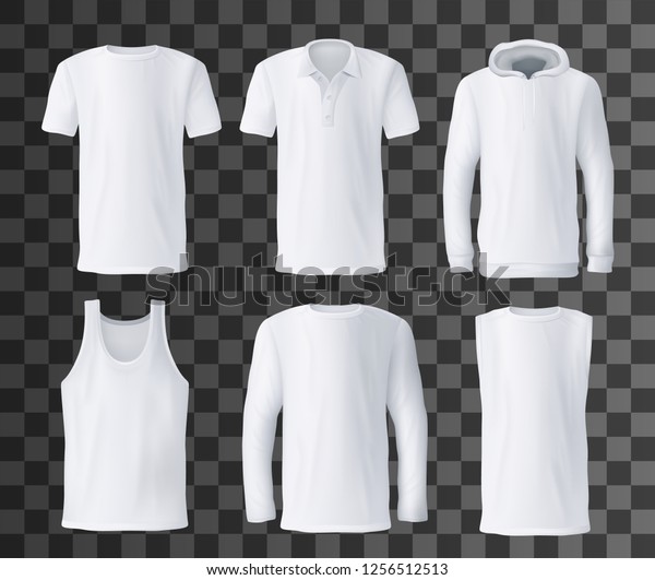 Download Tshirt Template Front View White Men Stock Vector (Royalty ...