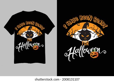 T-Shirt template, fully editable with torn clothes. Happy Halloween. Men's white and black t-shirt with short sleeve mockup.