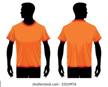 Men?s t-shirt template with human body silhouette