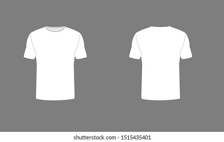 Tshirt Template Round Neck White Color Stock Vector (Royalty Free ...