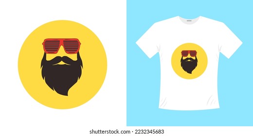 T-shirt template set with black white logo.