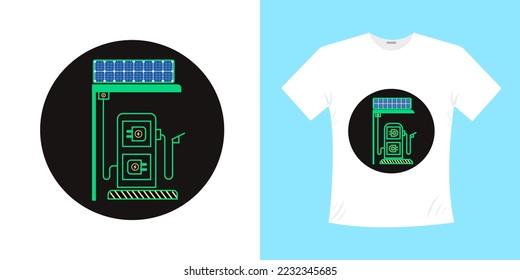 T-shirt template set with black white logo.