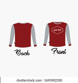 T-shirt template set, front, side, back view mockup. Vector eps 10 illustration.