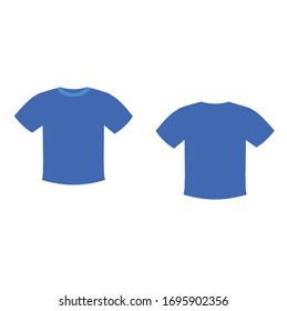 T-shirt template set, front, side, back view mockup. Vector eps 10 illustration.