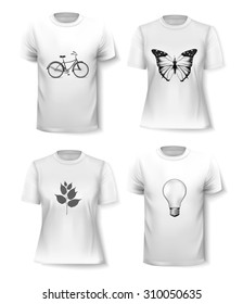 T-shirt template set for men and women. Vector