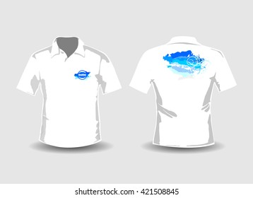 T-shirt template set for men and women. Modern bright print.