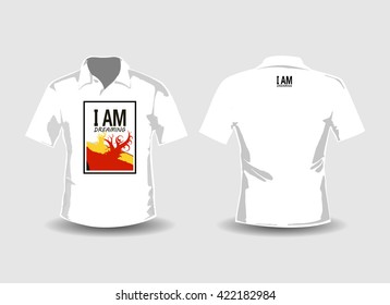 T-shirt template set for men and women. Modern bright print. Front and back. I'm dreaming.