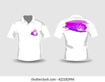 T-shirt template set for men and women. Modern bright print. Front and back.