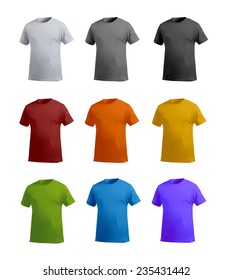 T-shirt template set, vector eps10 illustration
