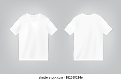 T-shirt template with short sleeve. Shirt mock up vector set