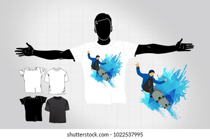 T-shirt template with sport element
