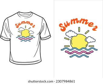  Tshirt template, Summer, design, Vector