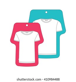 T-shirt template tag. Vector t-shirts tags isolated on white. Cloth  tag, cloth label.