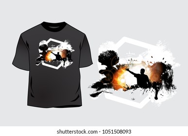 T-shirt template, vector