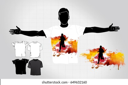 T-shirt template, vector