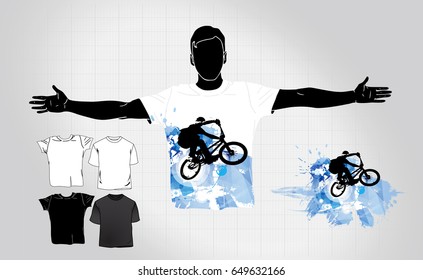 T-shirt template, vector