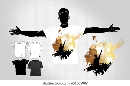 T-shirt template, vector