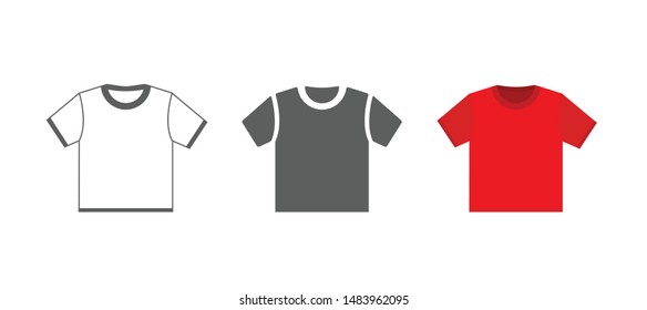 t-shirt template vector icons isolated on white