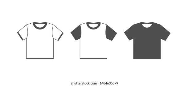 t-shirt template vector icons isolated on white