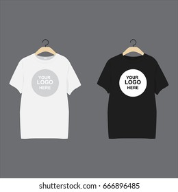 T-shirt template, vector illustration.