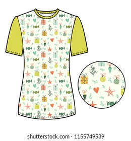  t-shirt template.  Vector mock up. Pattern