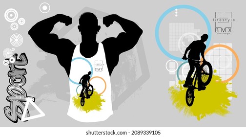 T-shirt template for young fitness man, vector