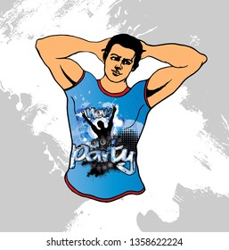 T-shirt template for young person, vector