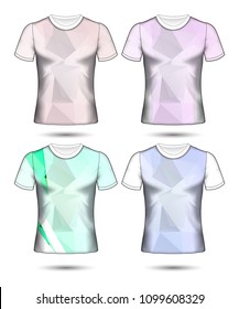 t-shirt templates abstract geometric collection of different colors polygonal mosaic 