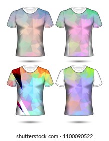 t-shirt templates abstract geometric collection of different colors polygonal mosaic 