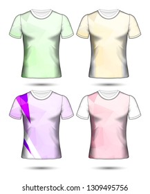  t-shirt templates abstract geometric collection of different colors polygonal mosaic 