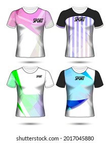  plantillas de camisetas colección geométrica abstracta de diferentes colores mosaico poligonal 