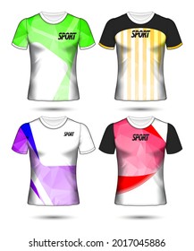  t-shirt templates abstract geometric collection of different colors polygonal mosaic 