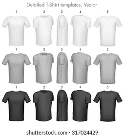 Tshirt Templates. Detailed Vector