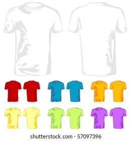 T-Shirt templates with different color samples over white