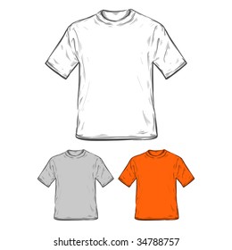 T-shirt templates. Vector illustration.