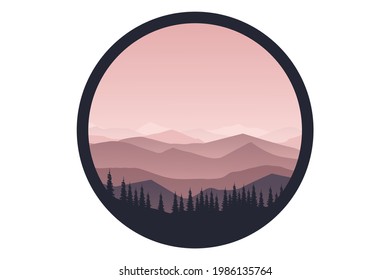 T-shirt thick forest in the mountains landscape