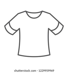 T-shirt thin line icon, clothing and fashion, shirt sign, vector graphics, a linear pattern on a white background, eps 10.