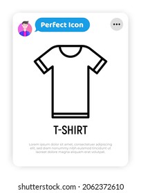 T-shirt thin line icon. Modern vector illustration.