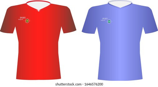 T-Shirt top view flat lay template on isolated white background