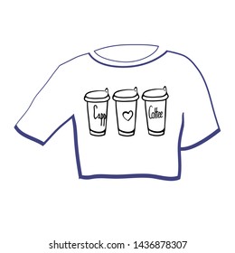 T-shirt with a trendy print,clothing store design  а linear pattern in vector