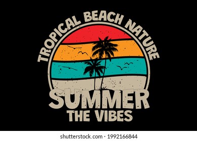 T-shirt Tropical Beach Nature Summer Vibes Retro Vintage Style