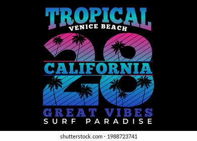T-shirt tropical california vibes surf paradise vintage style